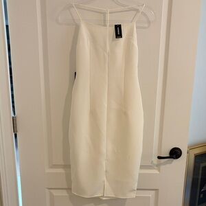 Express Strapless Cream Dress